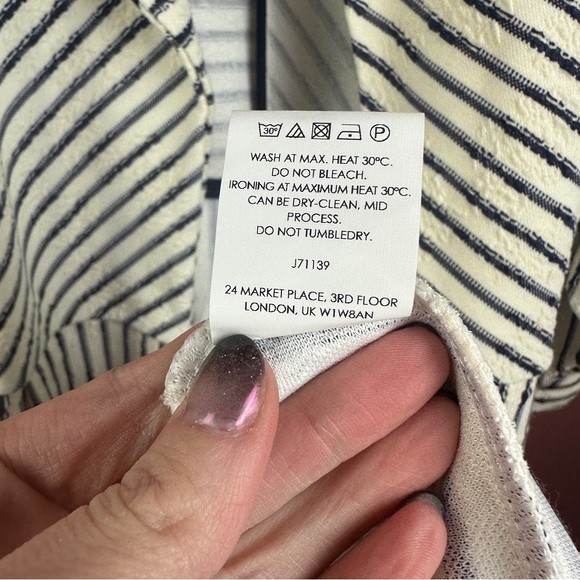 NWT Anthropologie Elevenses Bellport Jacket size Medium open front blue combo - Picture 10 of 13